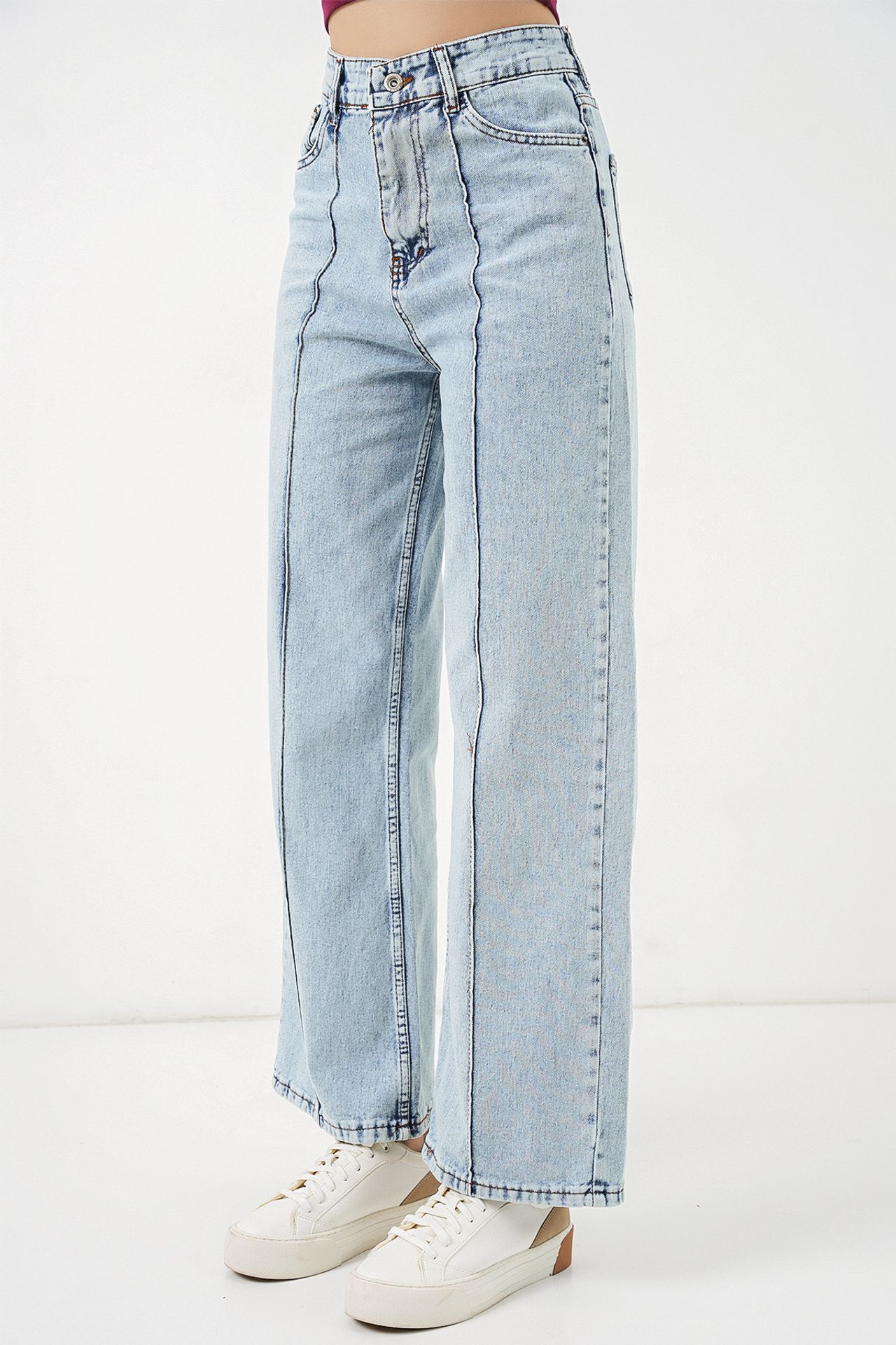 BDART Yüksek Bel Geniş Paça Pamuklu Jean 4
