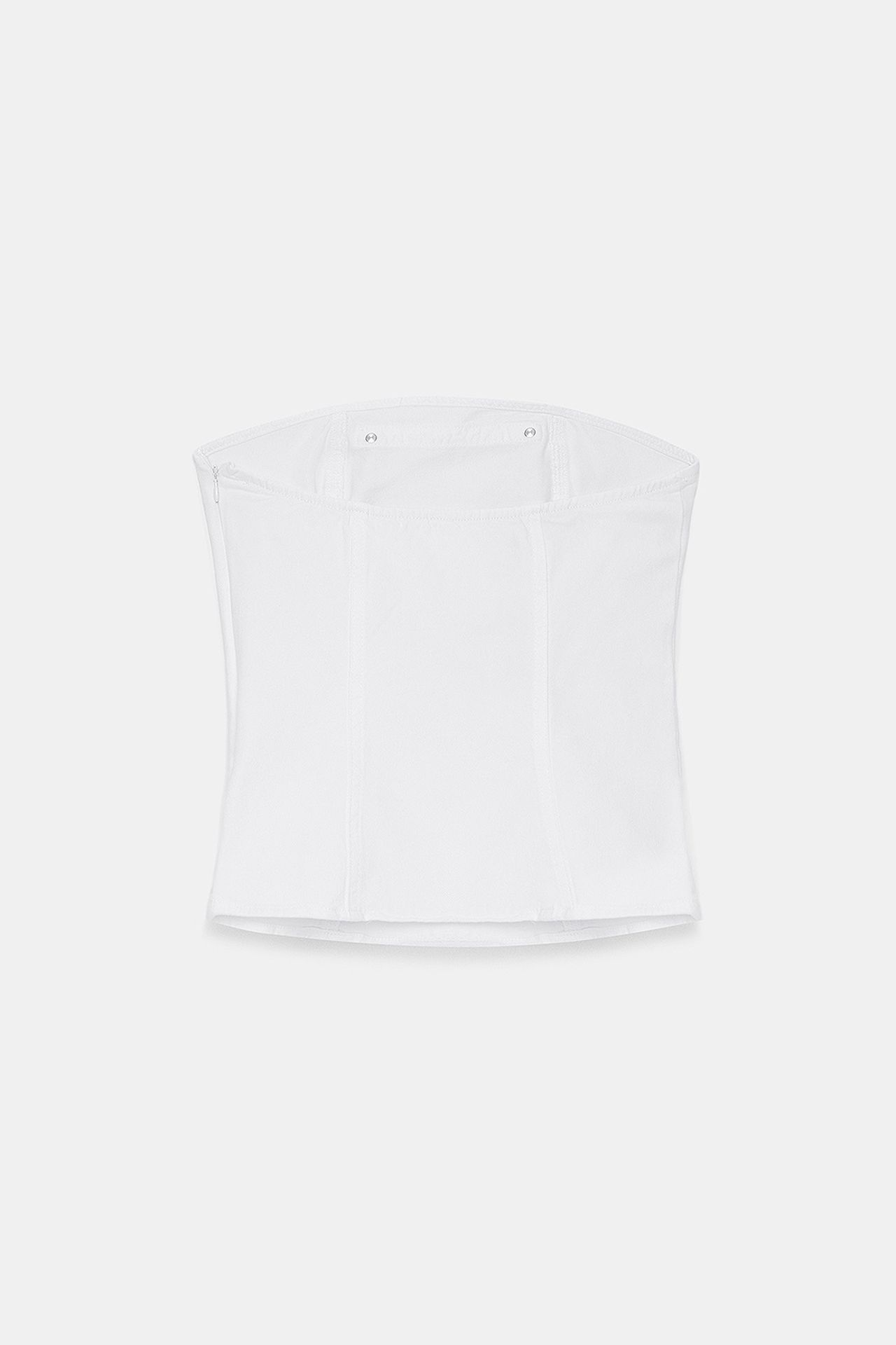 DILVIN Strapless Cotton Poplin Corset Blouse 7