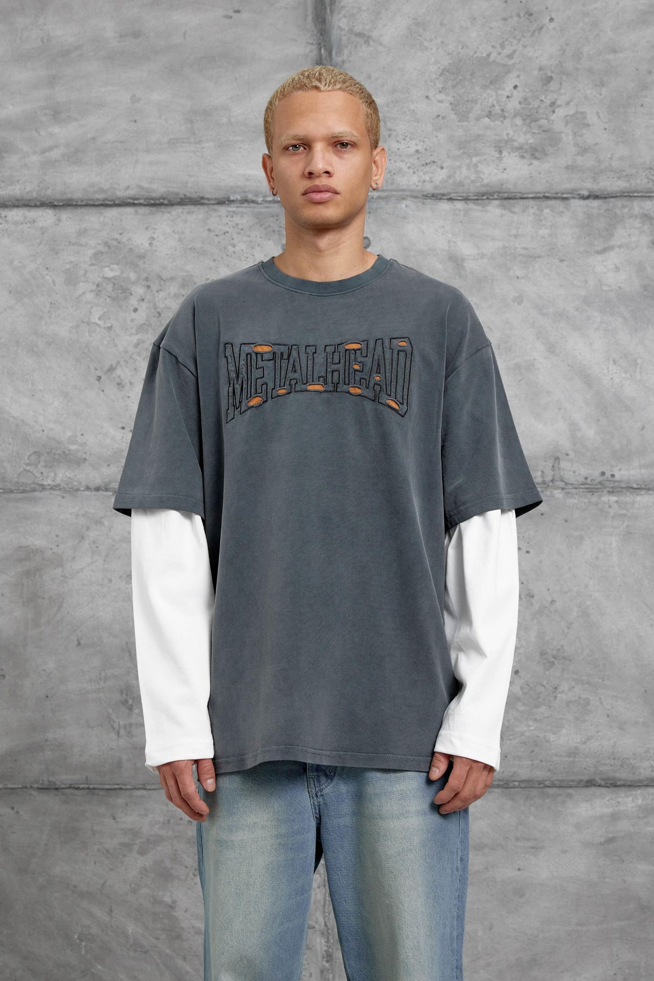 NOMARC Baskılı Bol Bisiklet Yaka Sweatshirt 1