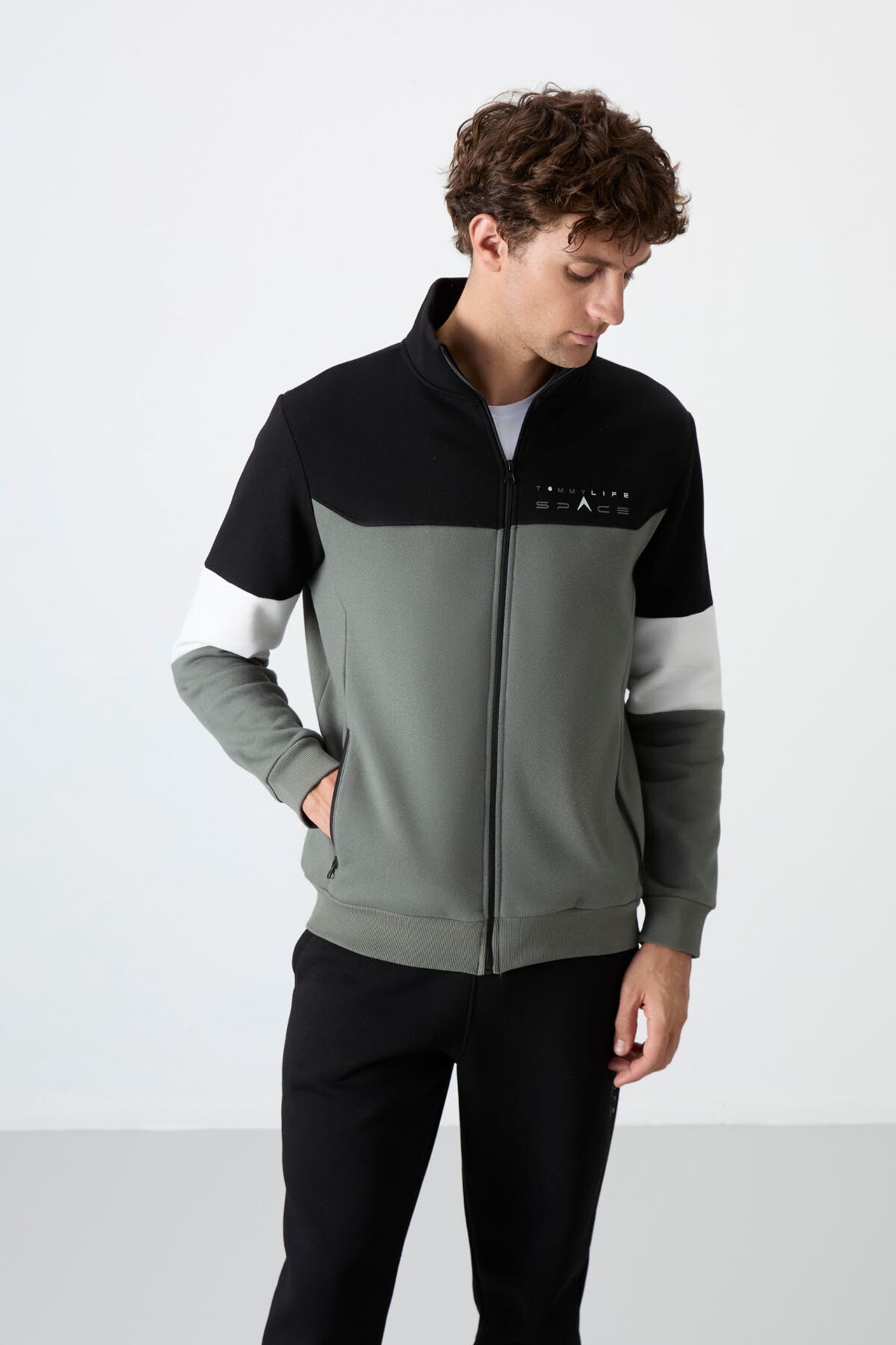TOMMY Men's Color-Blocked Zip Sweatshirt And Pants Set 3