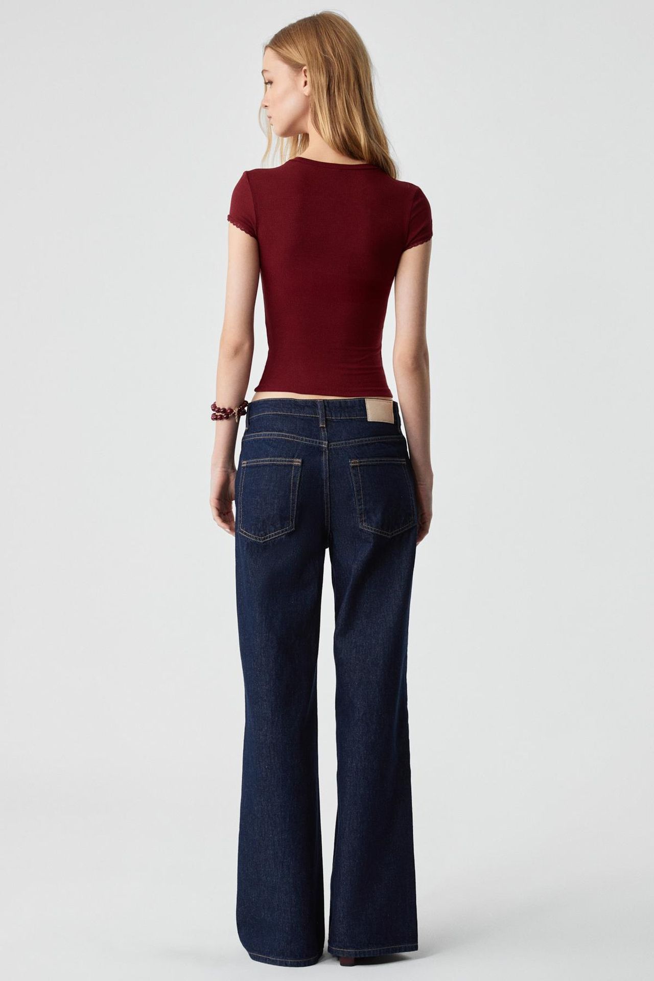 GRIMELANGE Crop Slim Fit Crew Neck T-Shirt 5
