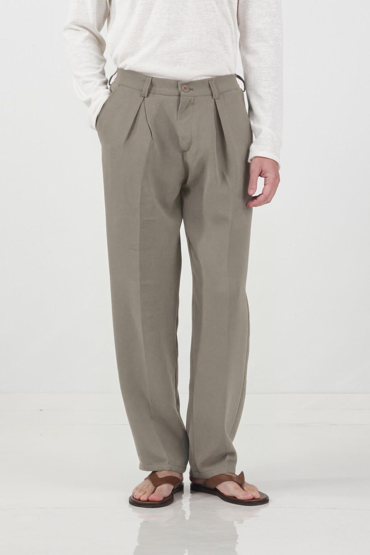 GIESTO High Waist Pleated Tailored Trousers 1