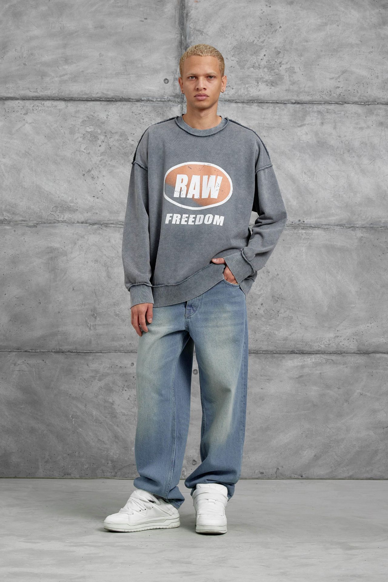 NOMARC Baskılı Oversize Bisiklet Yaka Sweatshirt 3
