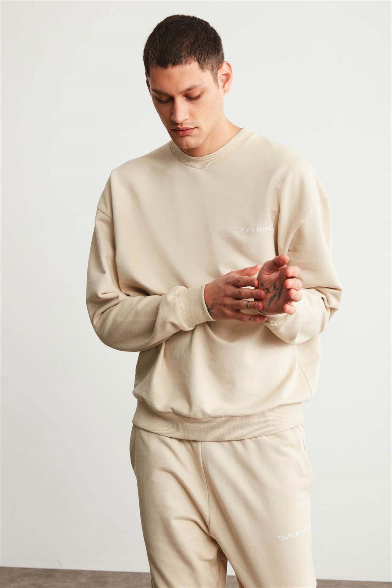 GRIMELANGE Bol Kesim Bisiklet Yaka Sweatshirt 2