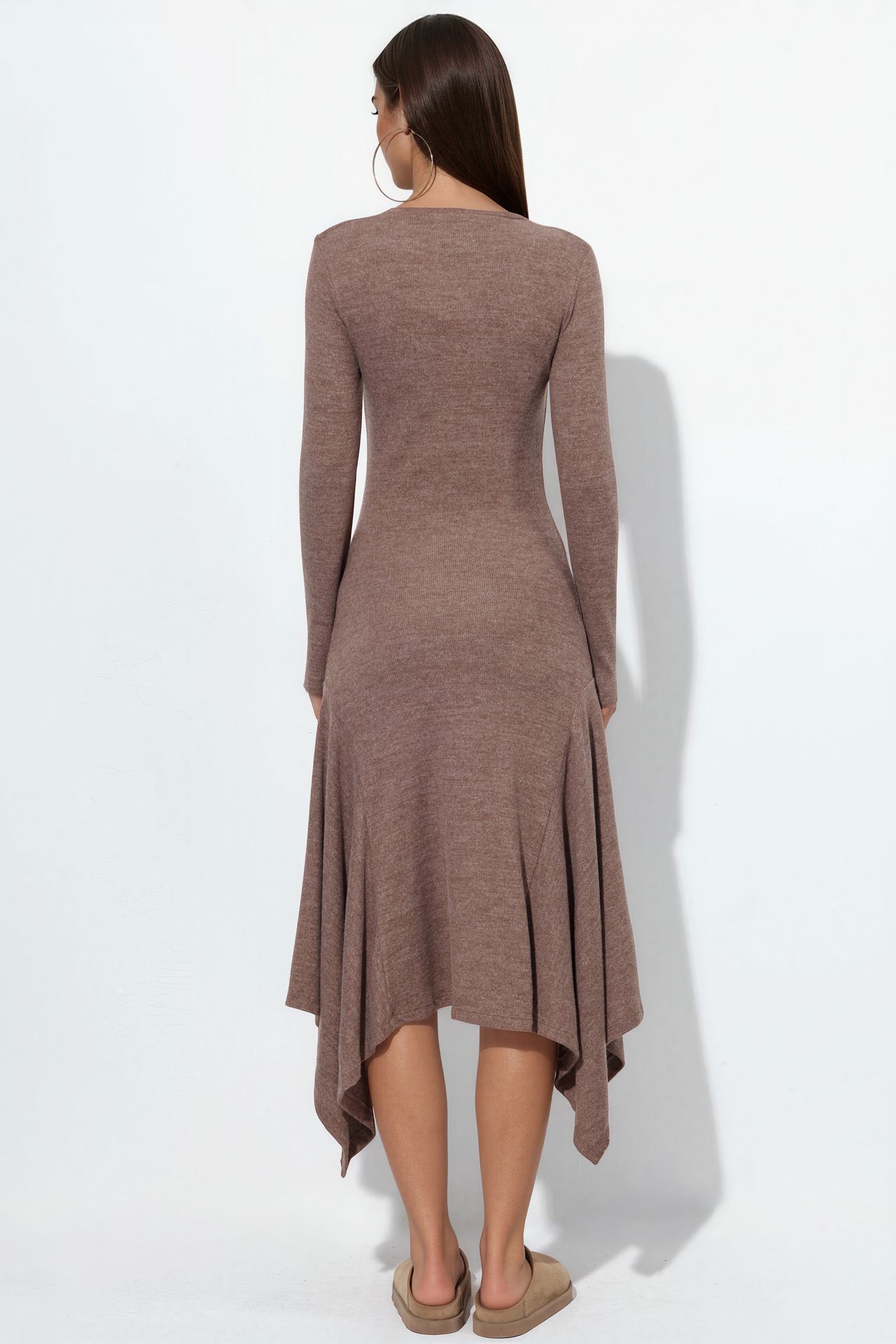 BUSEM A-line Midi Dress With Crew Neck 3