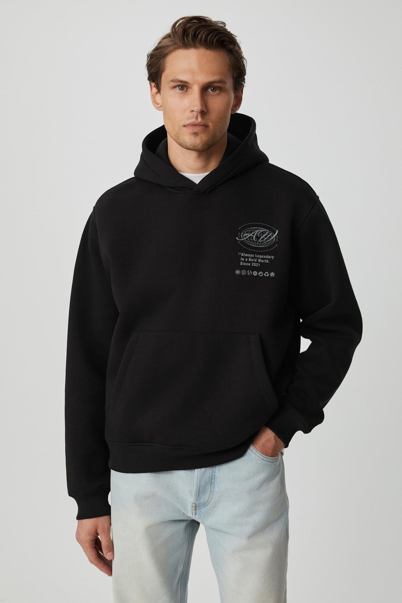 GRIMELANGE Baskılı Kapüşonlu Cepli Sweatshirt 2