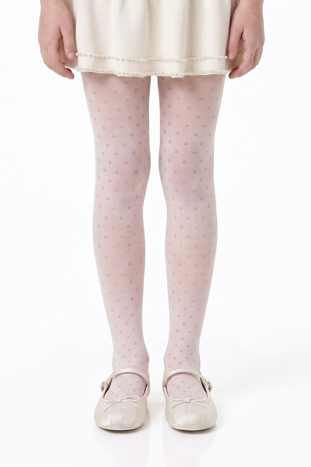 PENTI Girls' Mini Dotted Polka Dot Tights 1