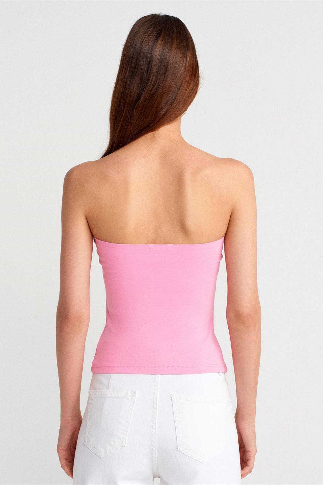 DILVIN Strapless Slim-fit Jersey Blouse 2