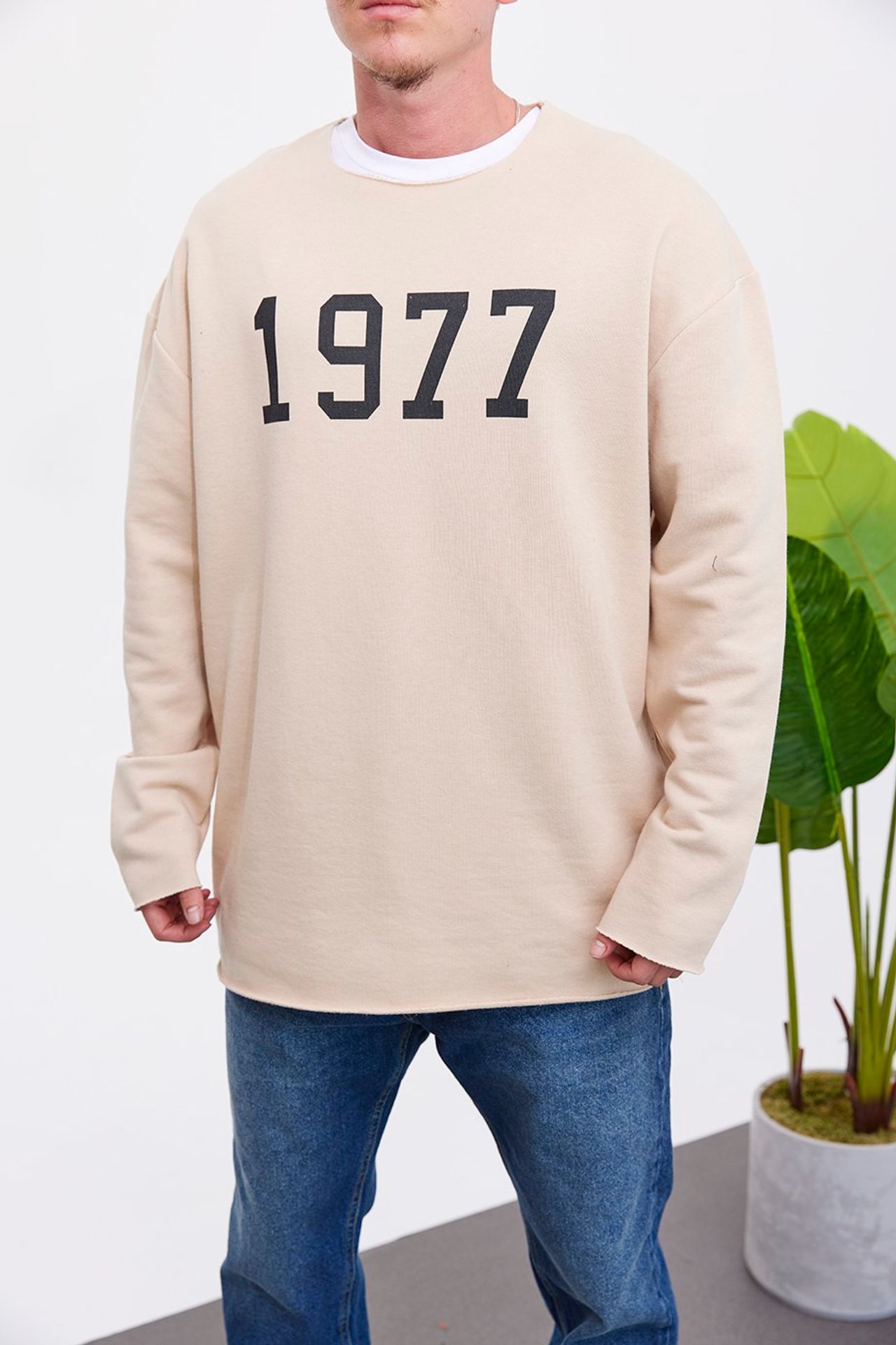 NOMARC Baskılı Bisiklet Yaka Sweatshirt 3