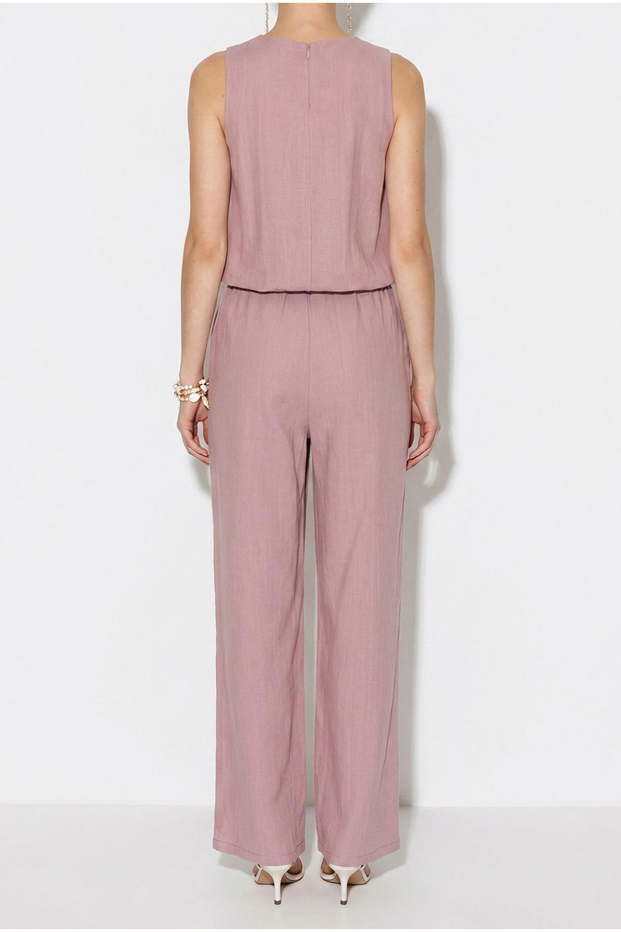 LUCCI Cotton Wide-Leg Sleeveless Jumpsuit