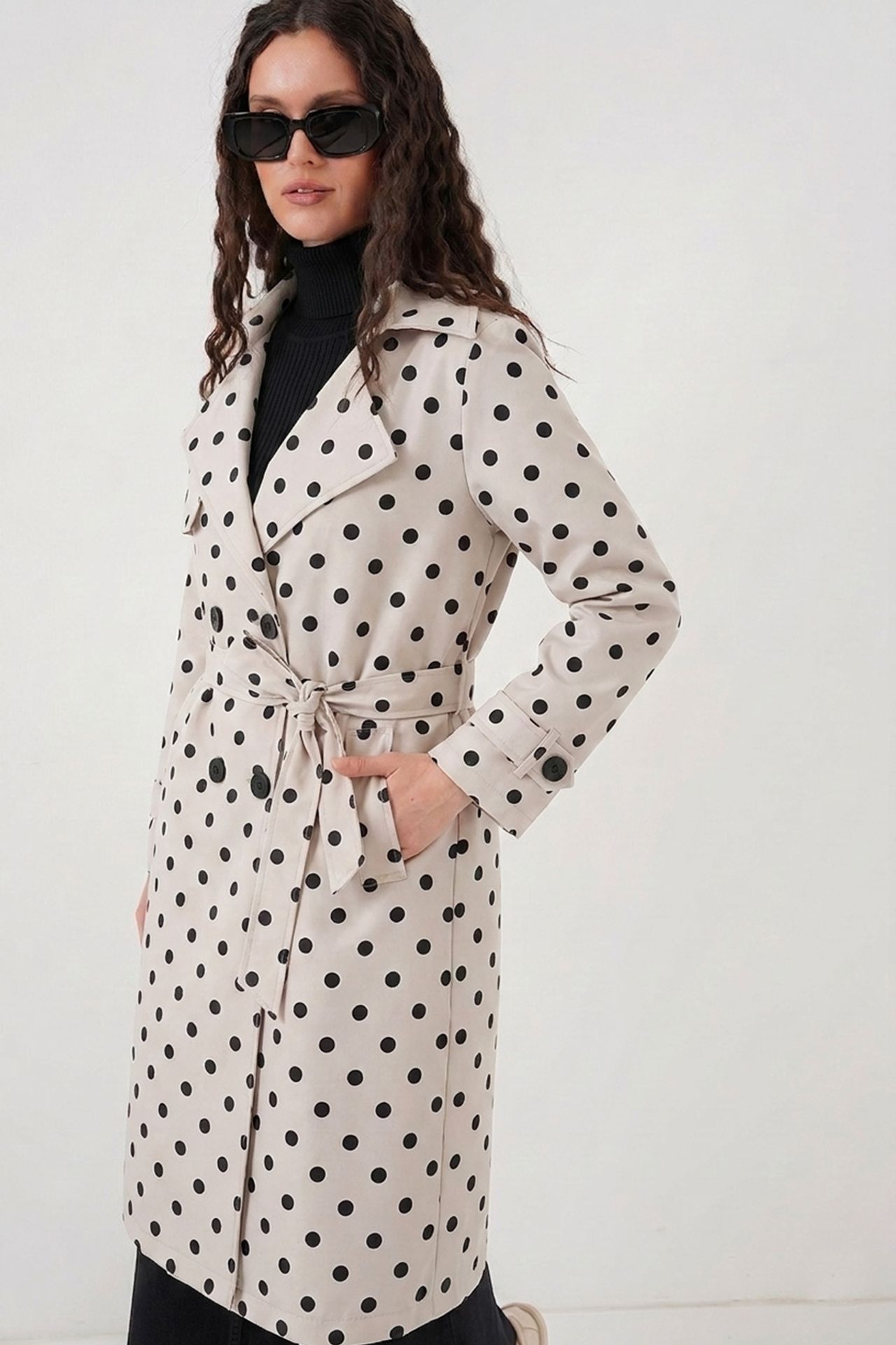 BDART Belted Long-Sleeve Trench Coat 1