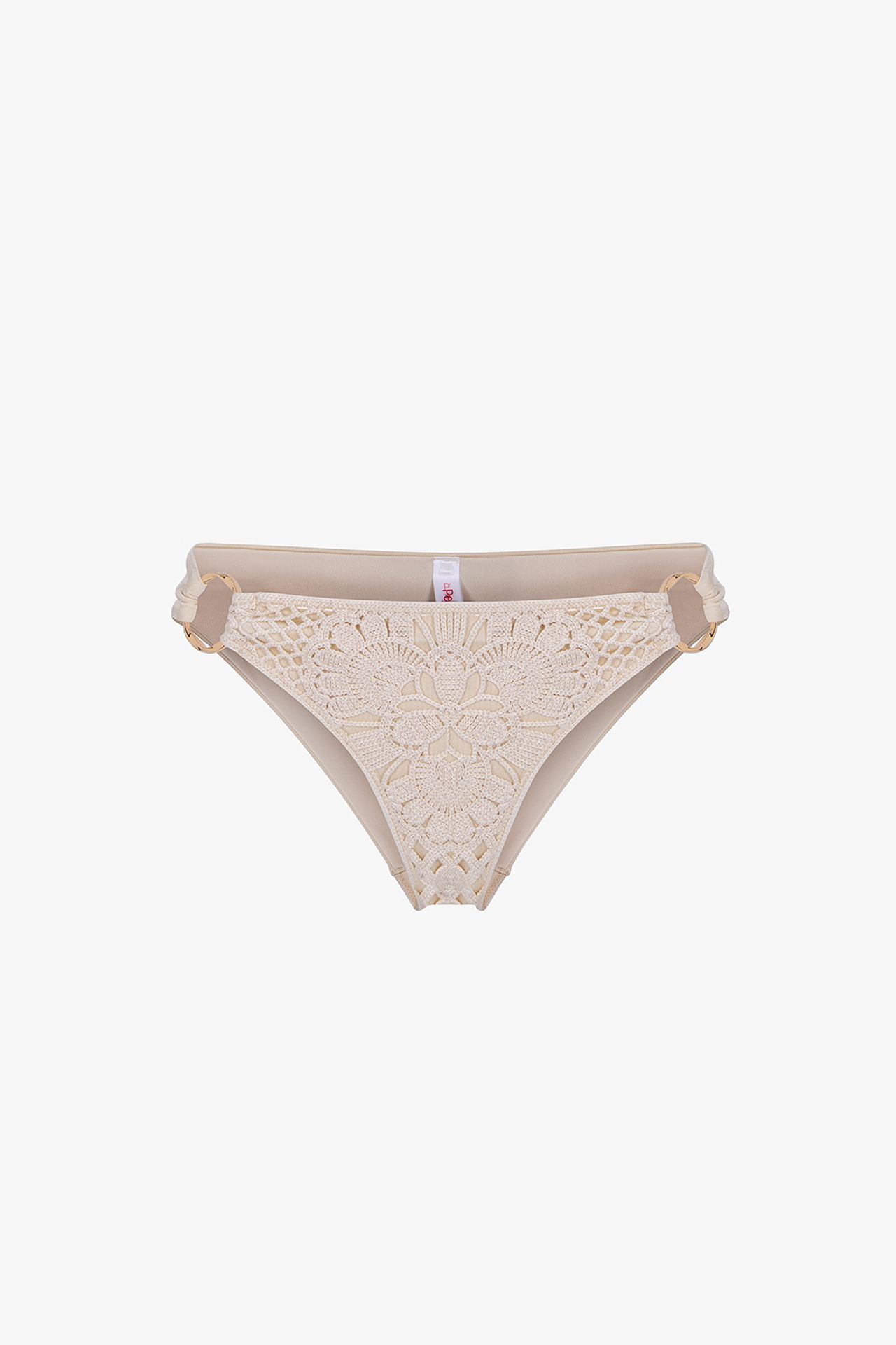 PENTI Rosaldi Crochetta Side Eyelet Pattern Mid-Waist Bikini Bottom 3