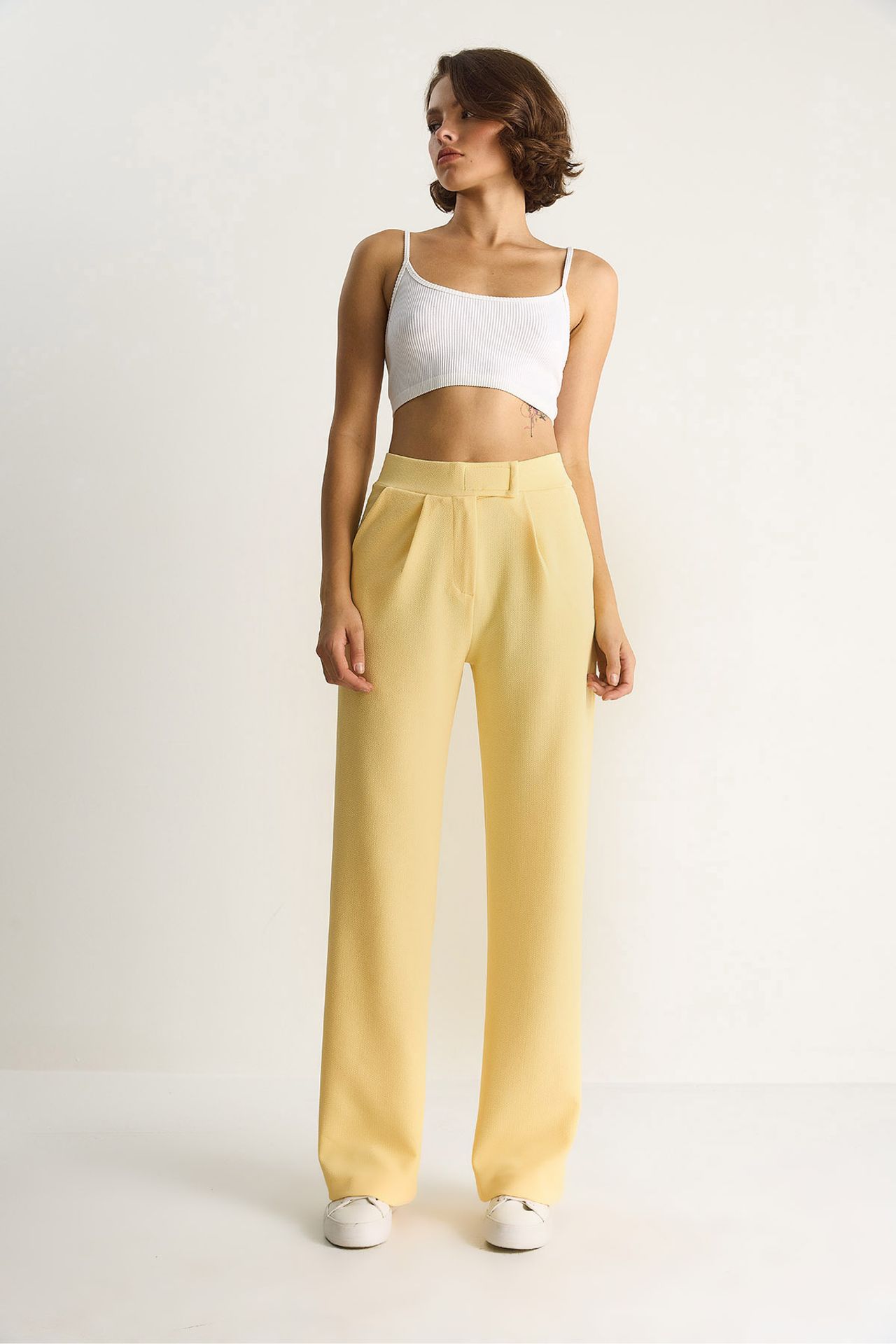 High Waist Wide Leg Pleated Trousers 4