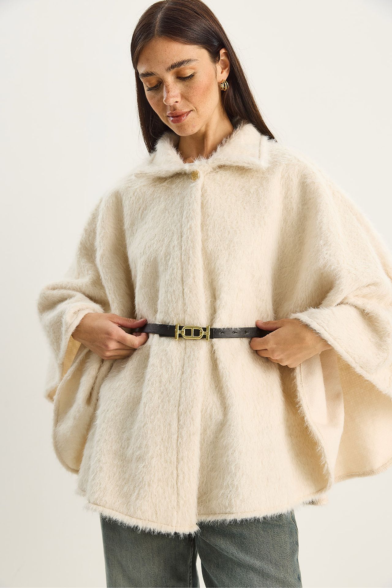 LUCCI Textured Oversized Button-Up Overcoat 5