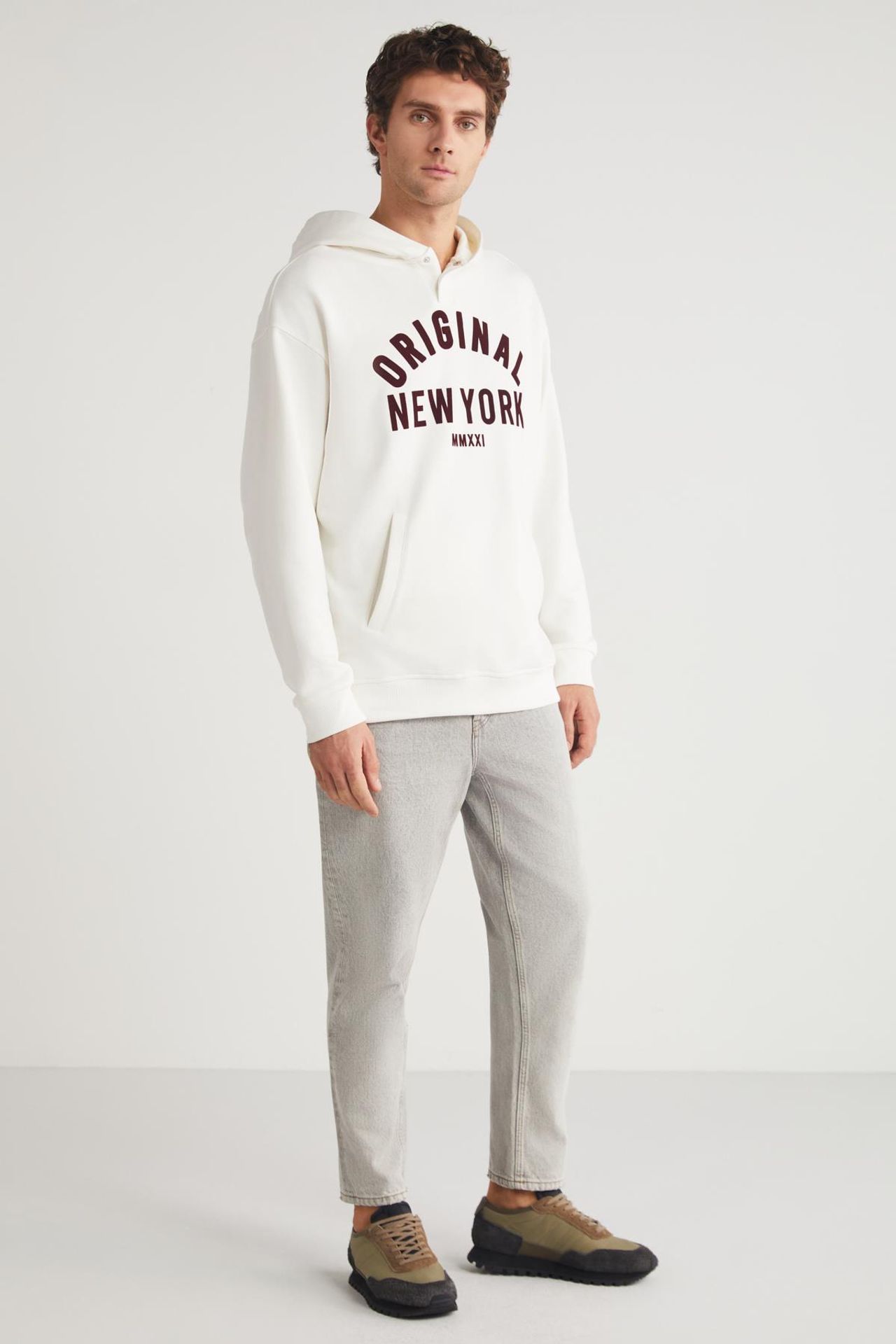 GRIMELANGE Baskılı Cepli Kapüşonlu Sweatshirt 3