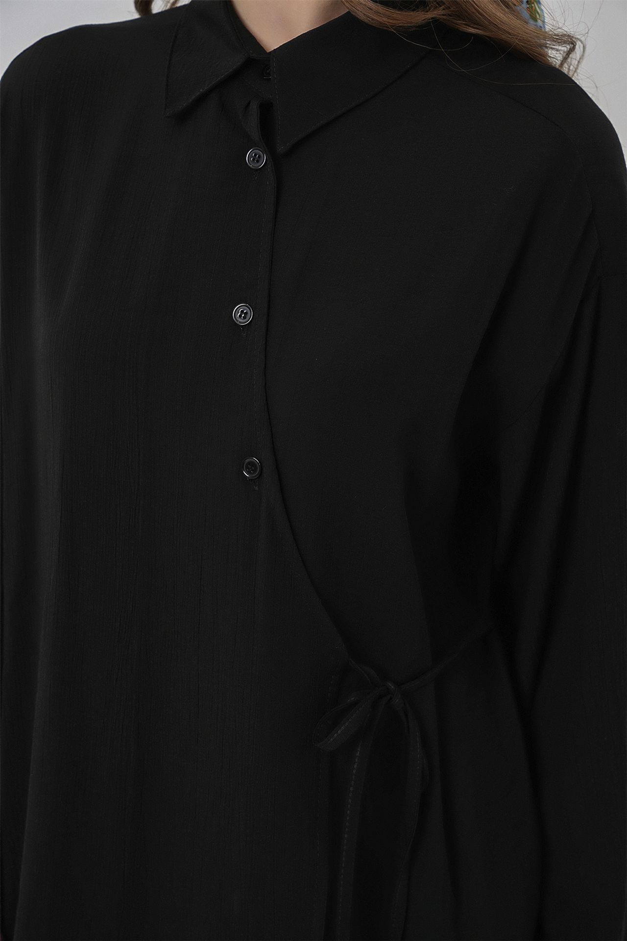 BDART Tie Detail Shirt Collar Tunic-Pants Set 5