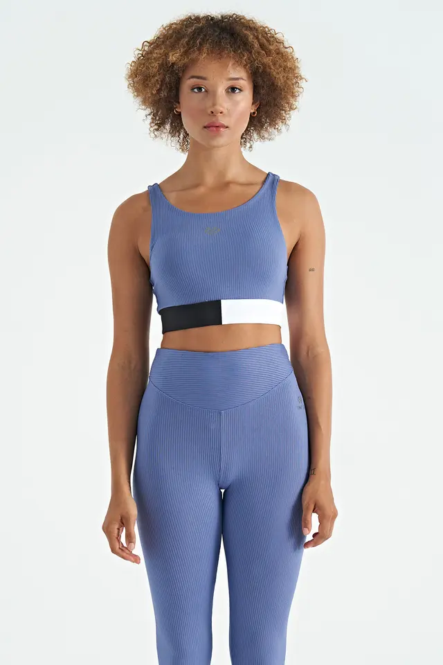 TOMMY Crop Sleeveless Color-block Sports Top