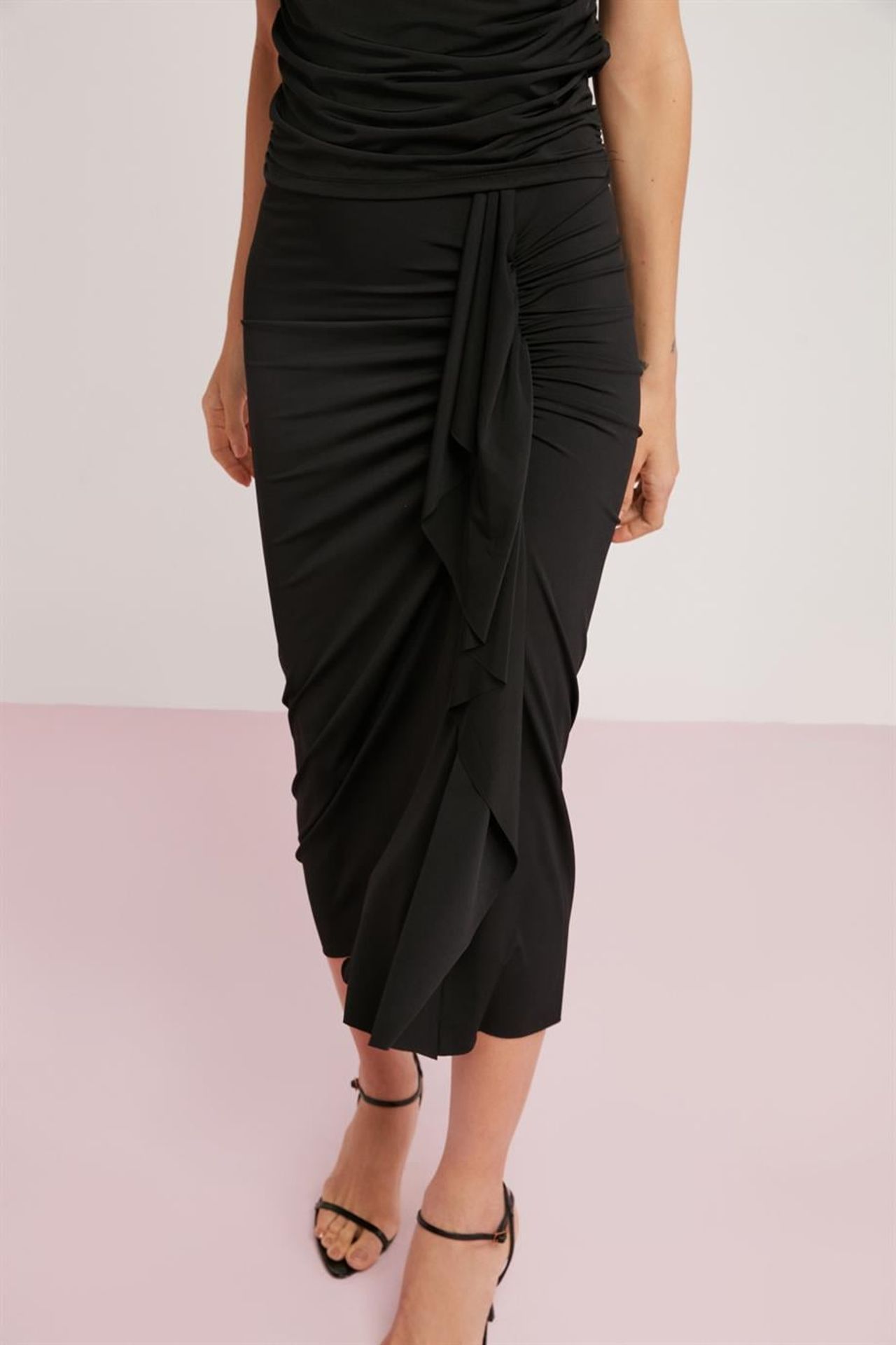 ETHIQUET High Waist Midi Pencil Skirt 1