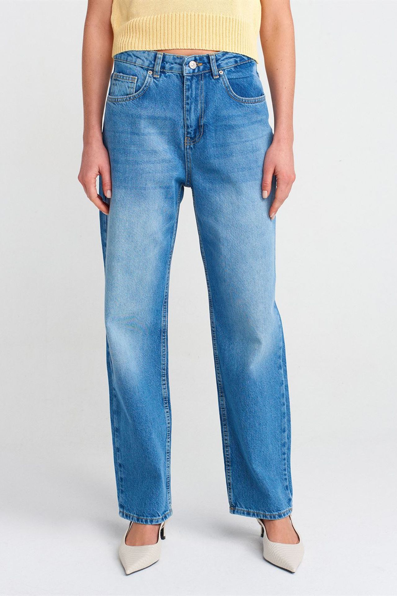 DILVIN Women's High-Waist Wide-Leg Denim Jeans 3