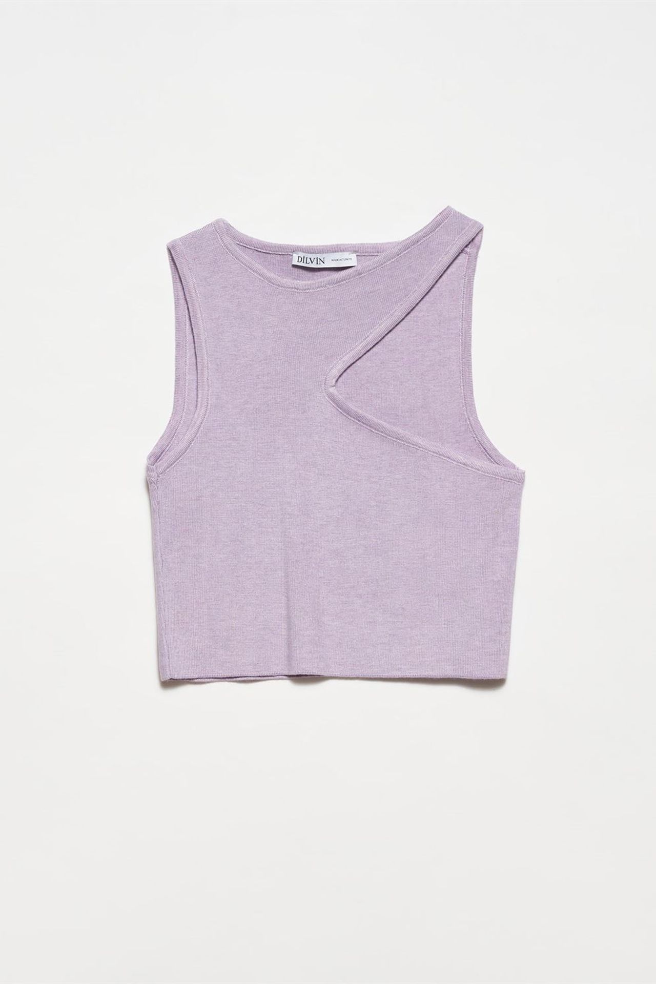 DILVIN Seamless Asymmetrical Crop Knit Top 5