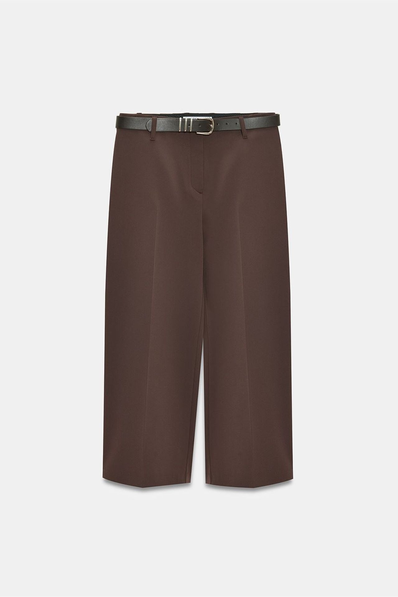 DILVIN Yüksek Bel Kemerli Krep Culotte Pantolon 5