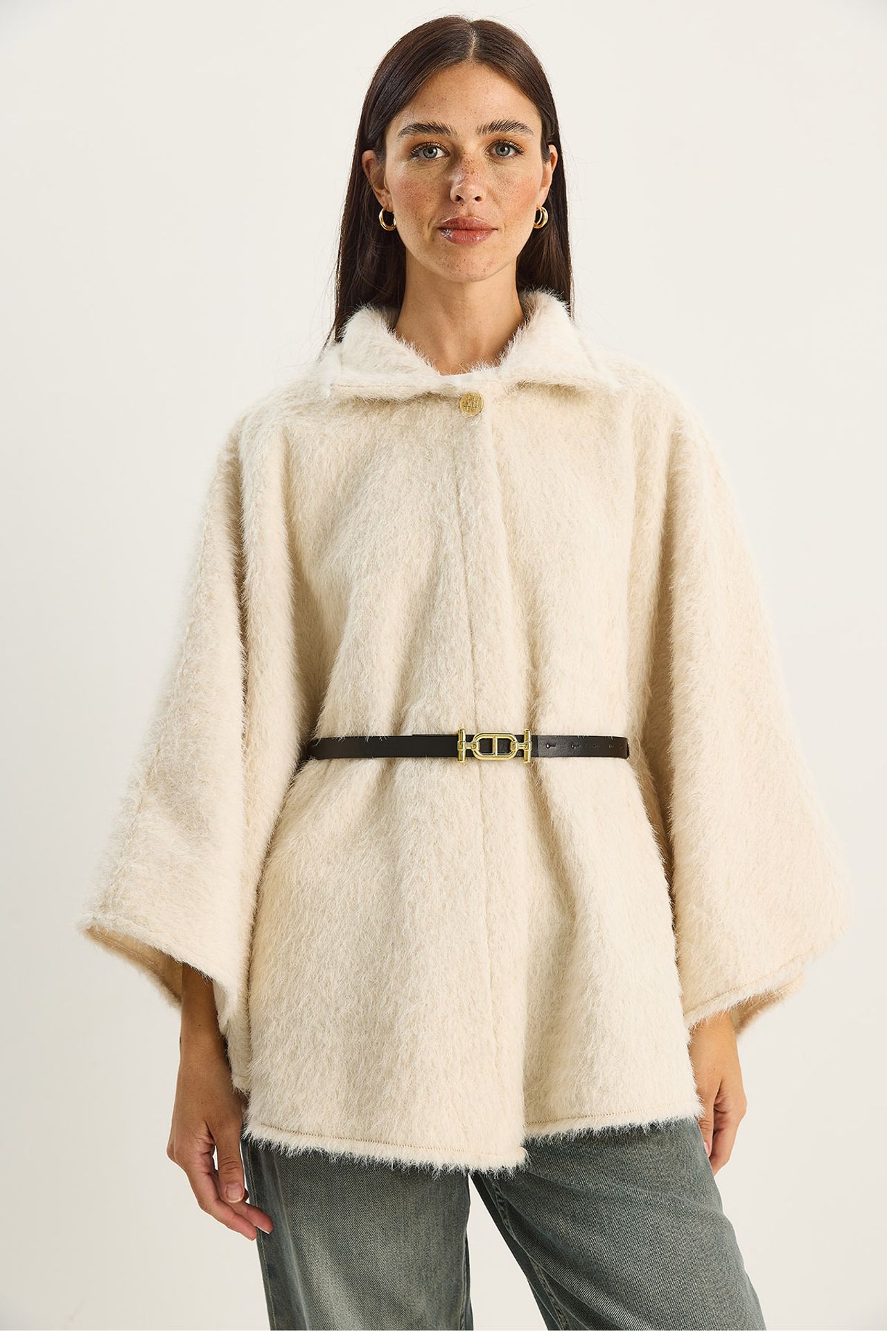 LUCCI Textured Oversized Button-Up Overcoat 2