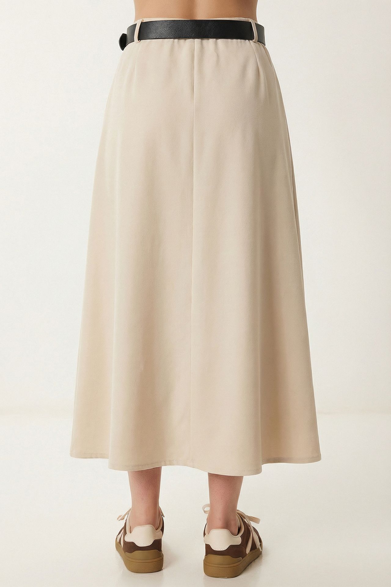 ISTANBUL Belted High Waist Midi Skirt 6