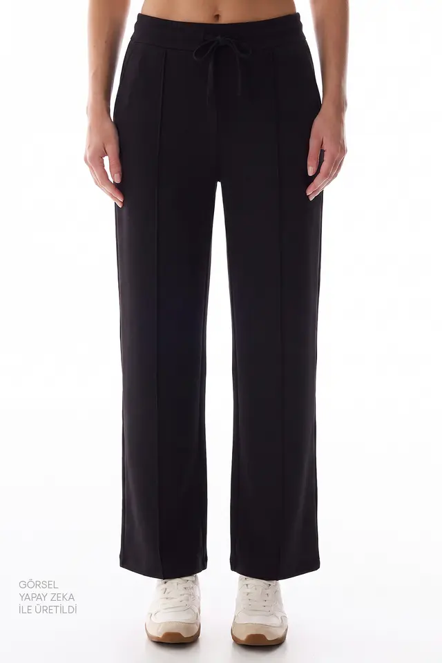 PENTI Women's Modal Straight-Leg Pants High