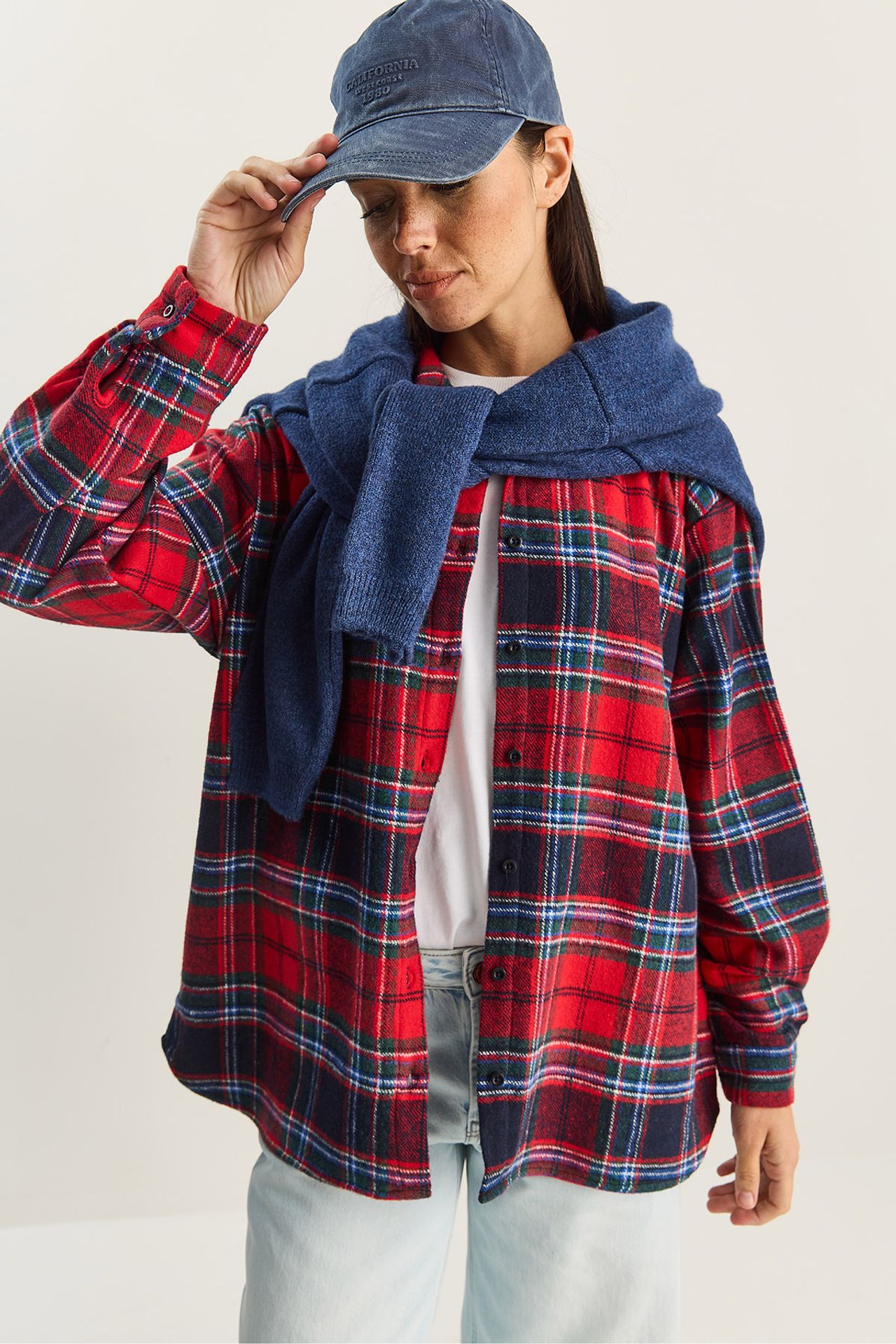 LUCCI Oversized Plaid Button-Up Shirt 4
