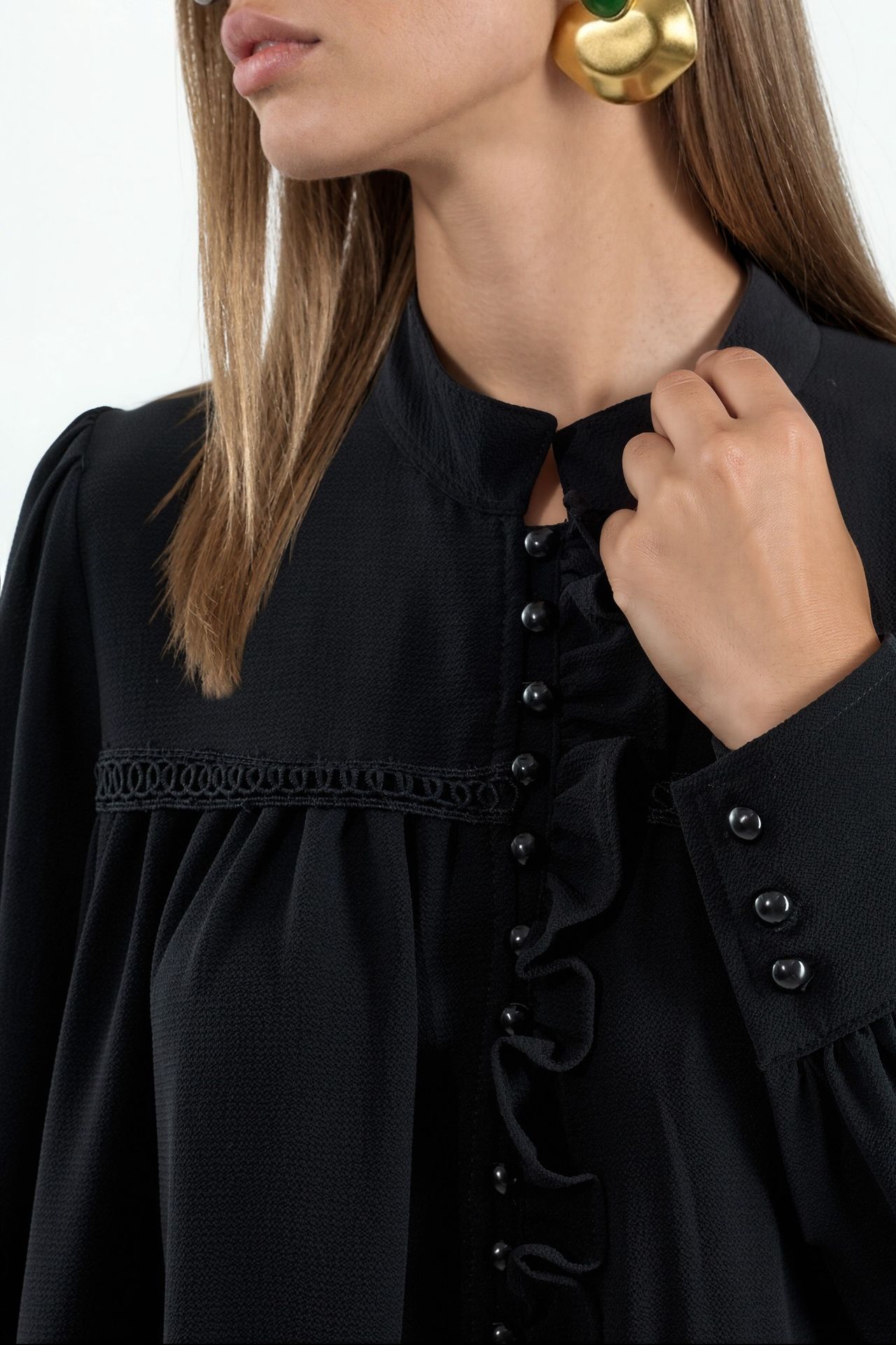 MSN Mini Shift Dress With Mandarin Collar 4