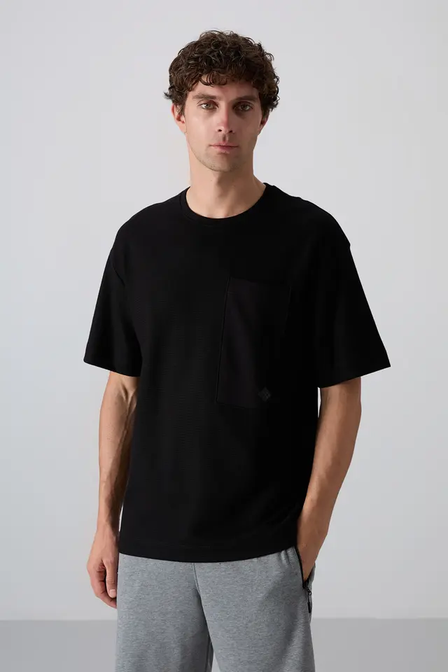 TOMMY Oversized Cotton-Blend Crew Neck T-Shirt With Pocket