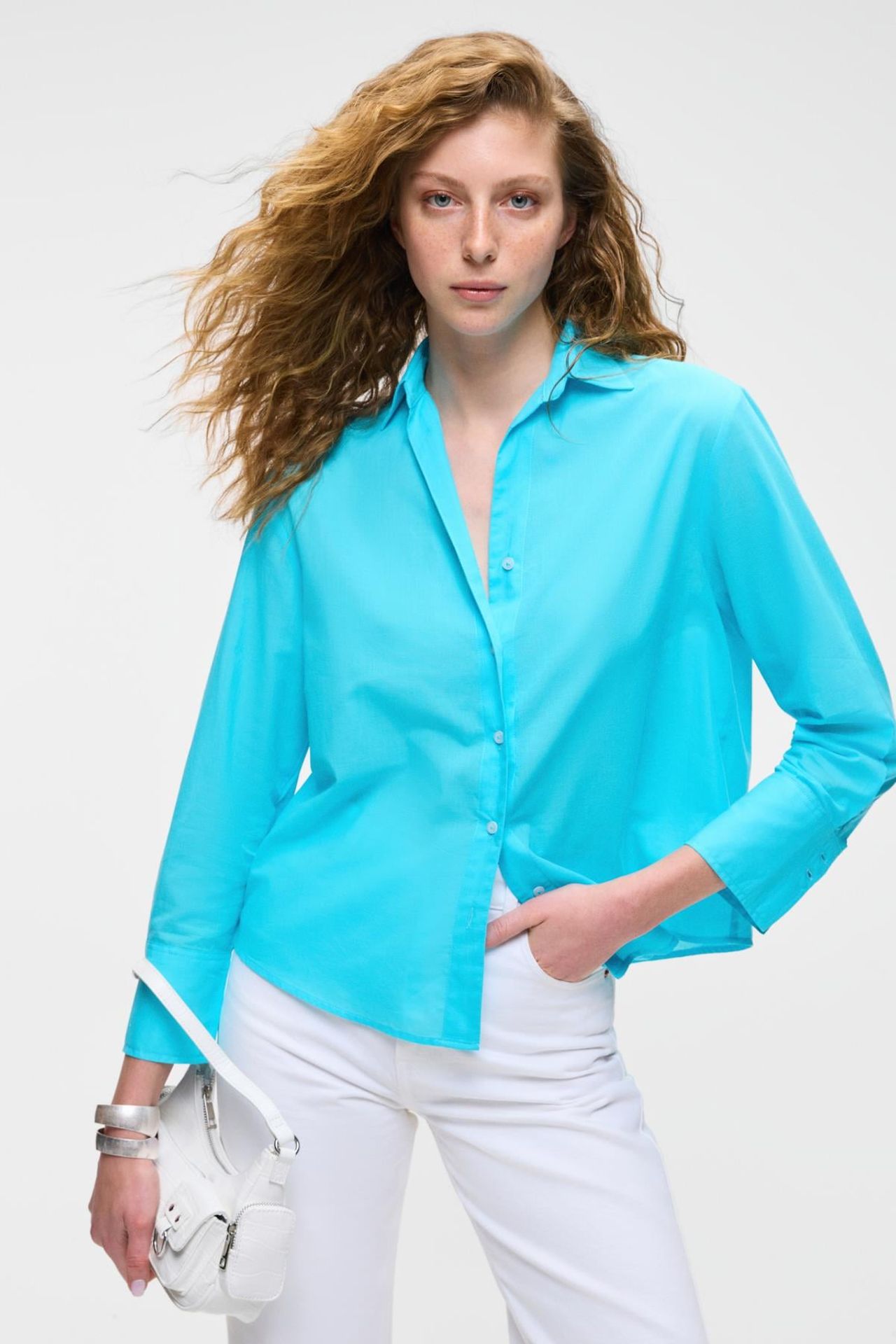 GRIMELANGE Oversize Poplin Düğmeli Gömlek 1