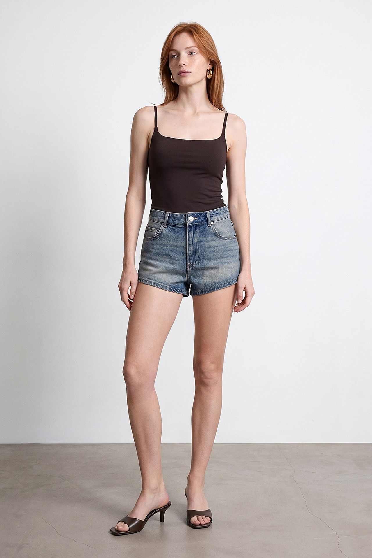 DILVIN High-Waist Cotton Denim Shorts