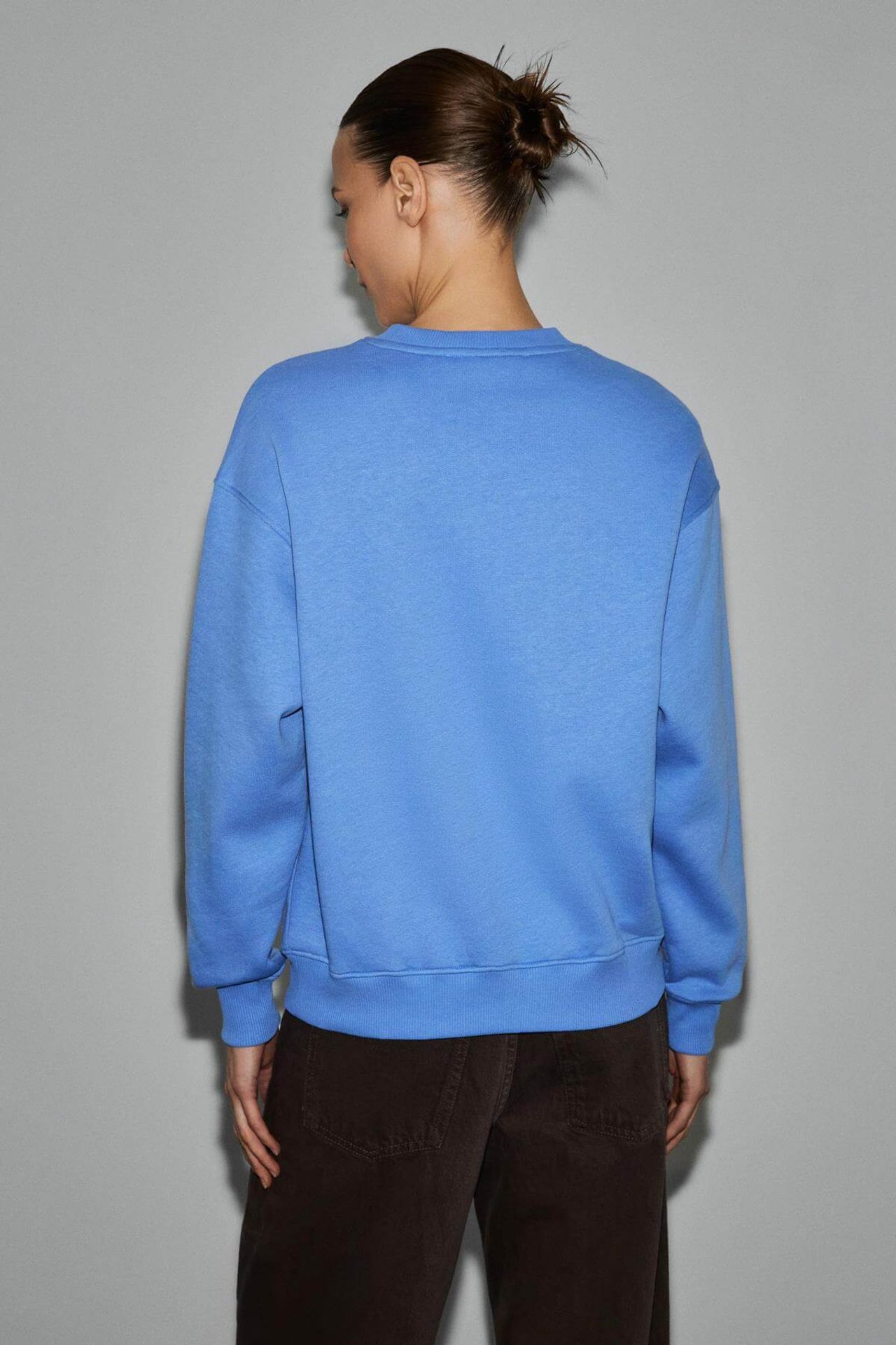 GRIMELANGE Geniş Kesimli Fitilli Bisiklet Yaka Sweatshirt 4