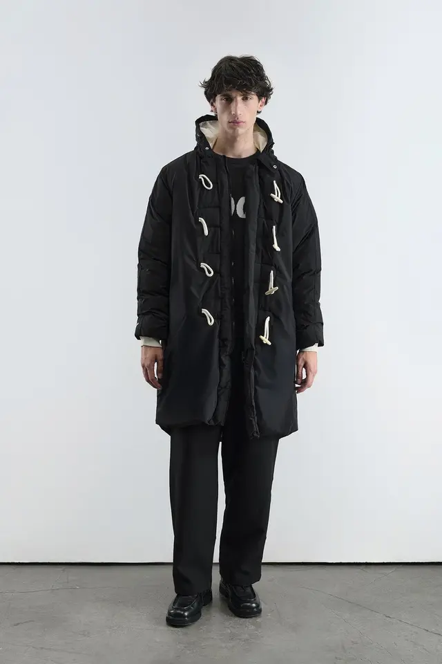 GIESTO Thick Hooded Puffer Down Coat with Pocket