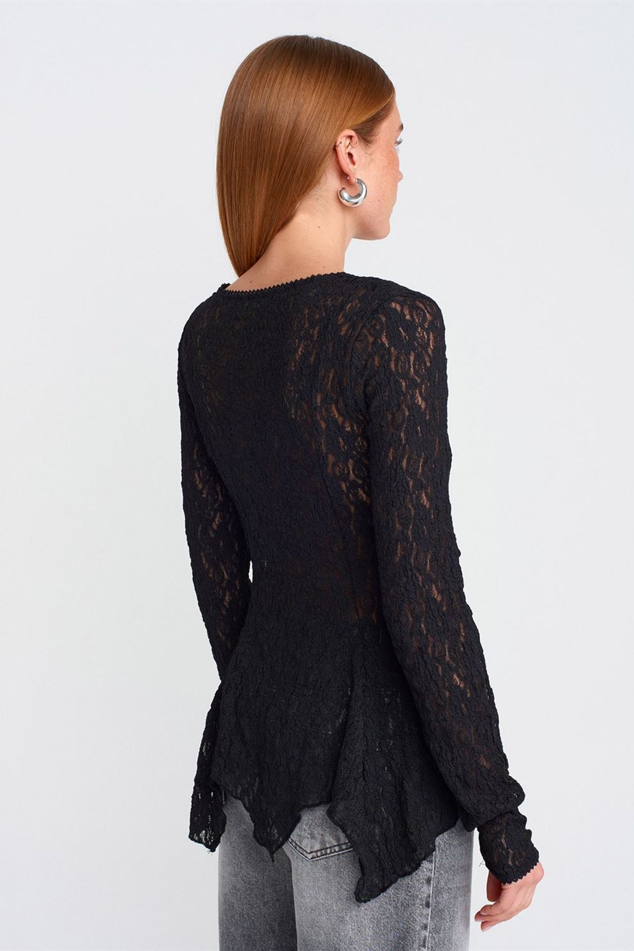 DILVIN Lace V-Neck Button Cardigan 2