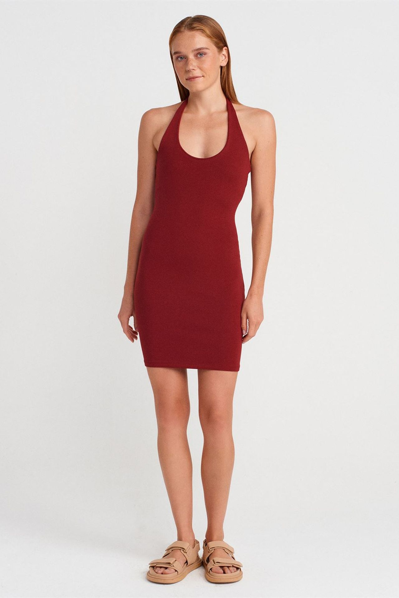 DILVIN Fitilli Bodycon Mini Elbise 4