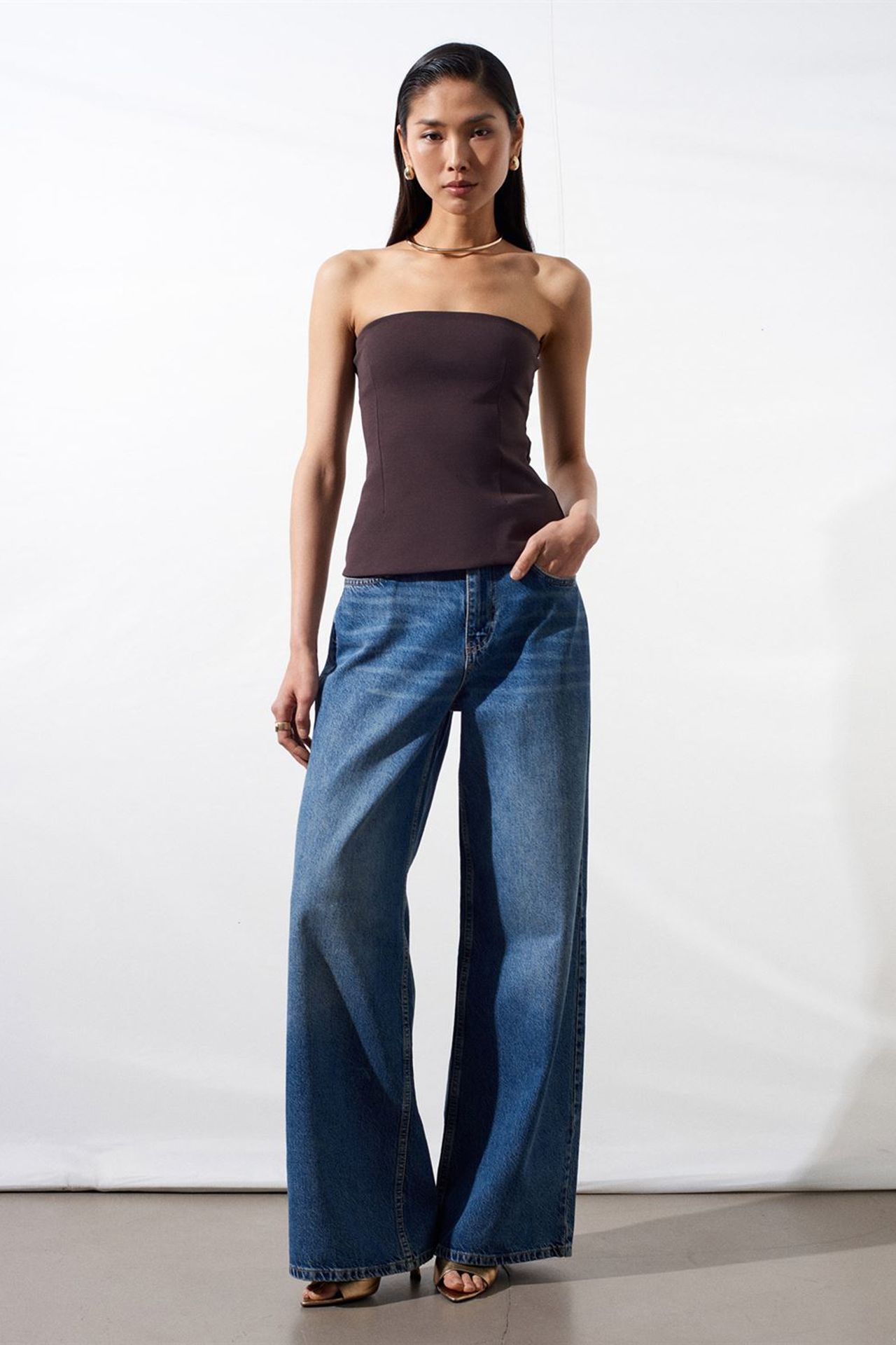 DILVIN Strapless Slim-fit Bandeau Blouse 4