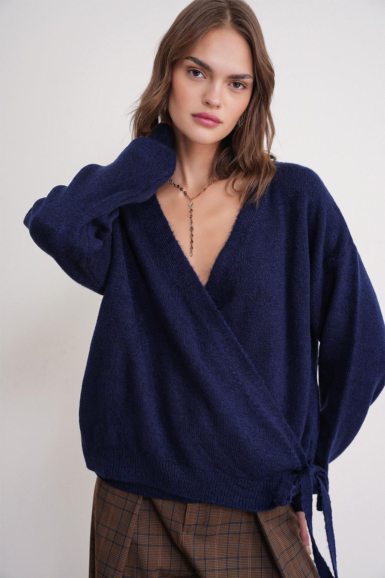 Mixray Ribbed V-Neck Tie-Front Cardigan 4
