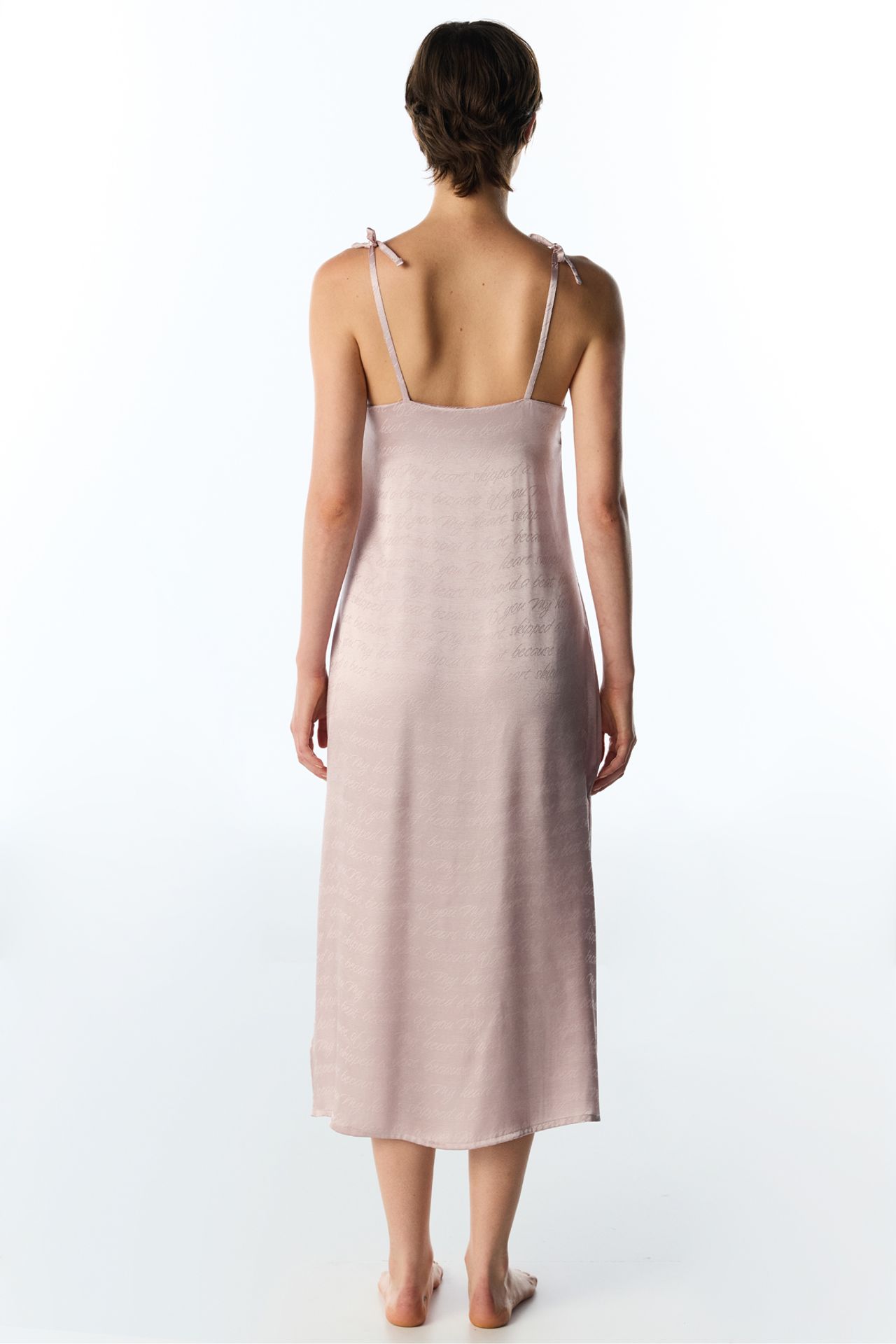 PENTI Pastel Dreamy Satin Slogan Print Nightgown 4