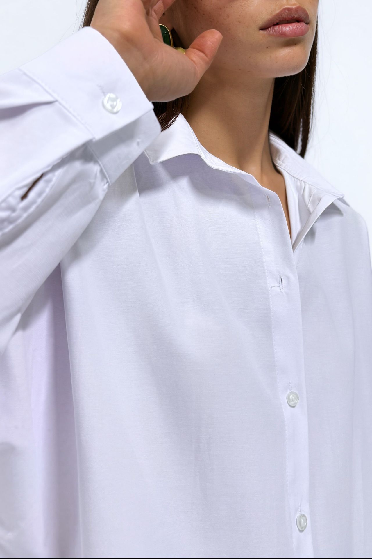 BDART Oversized Patterned Poplin Shirt With Button Closure 4