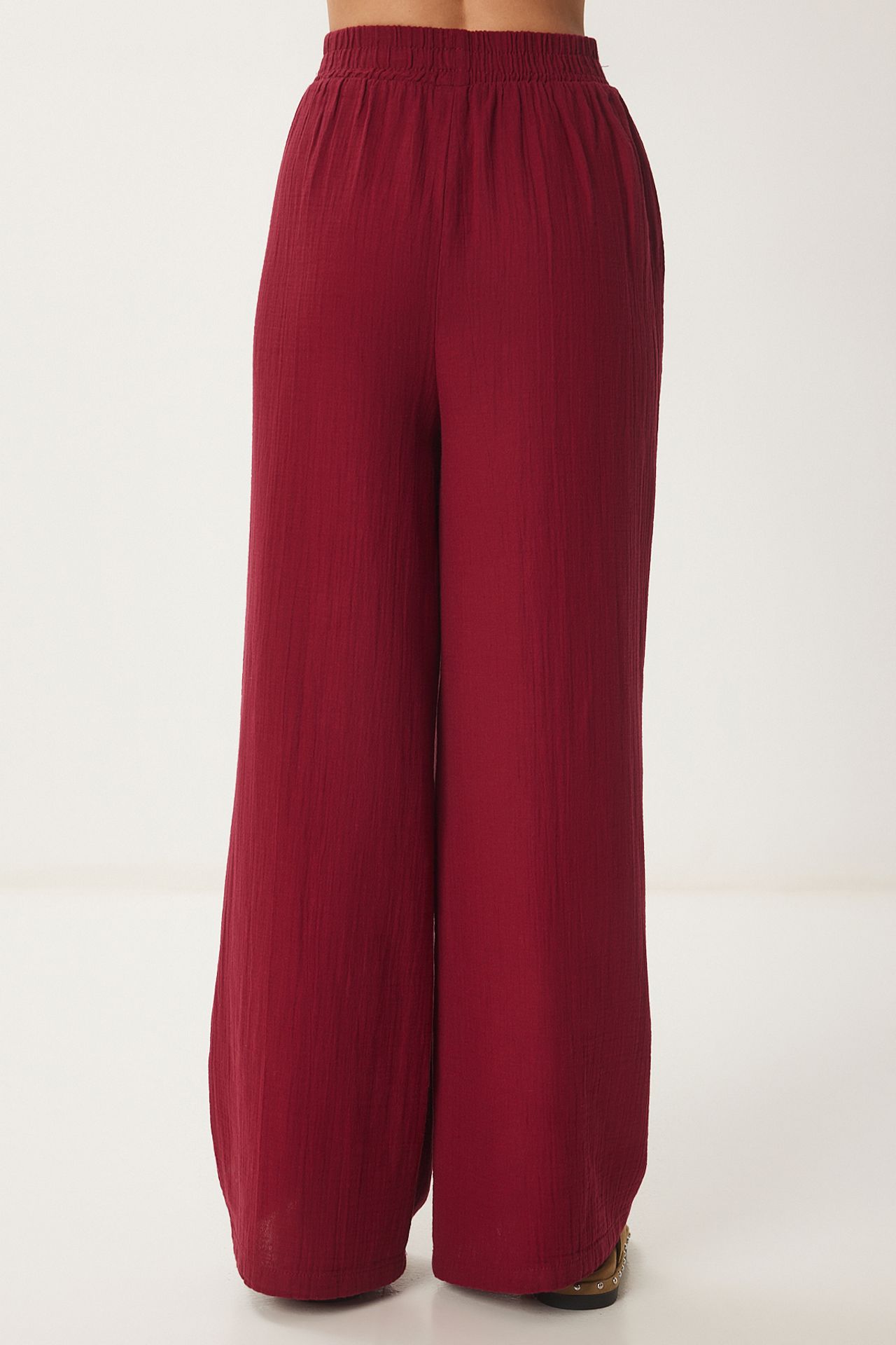 ISTANBUL Wide Leg Drawstring Waist Pants with Binding Detail 6