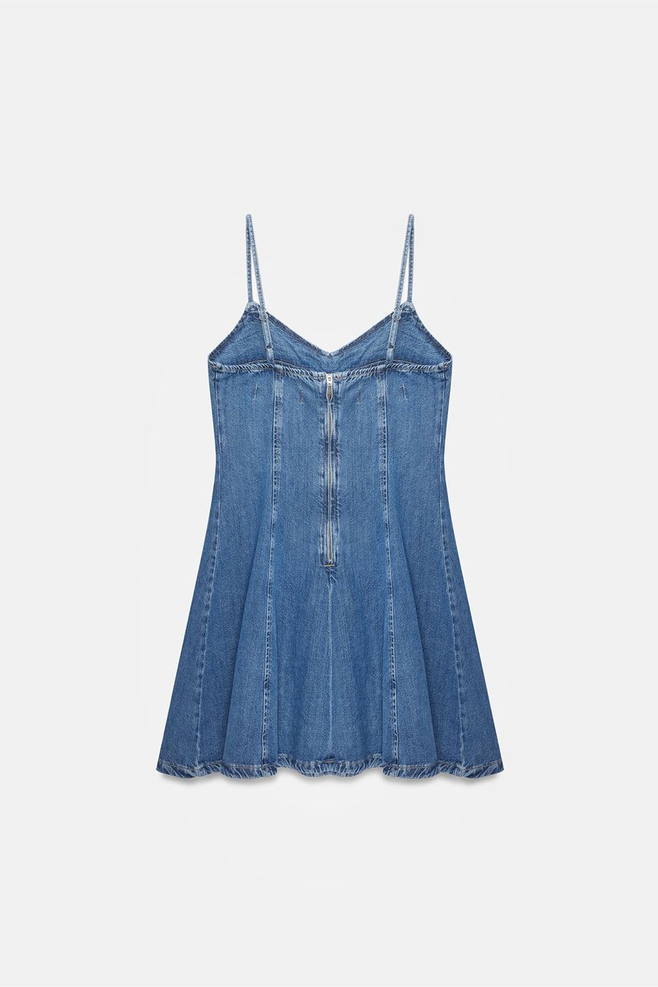 DILVIN Sleeveless A-Line Mini Denim Dress 6