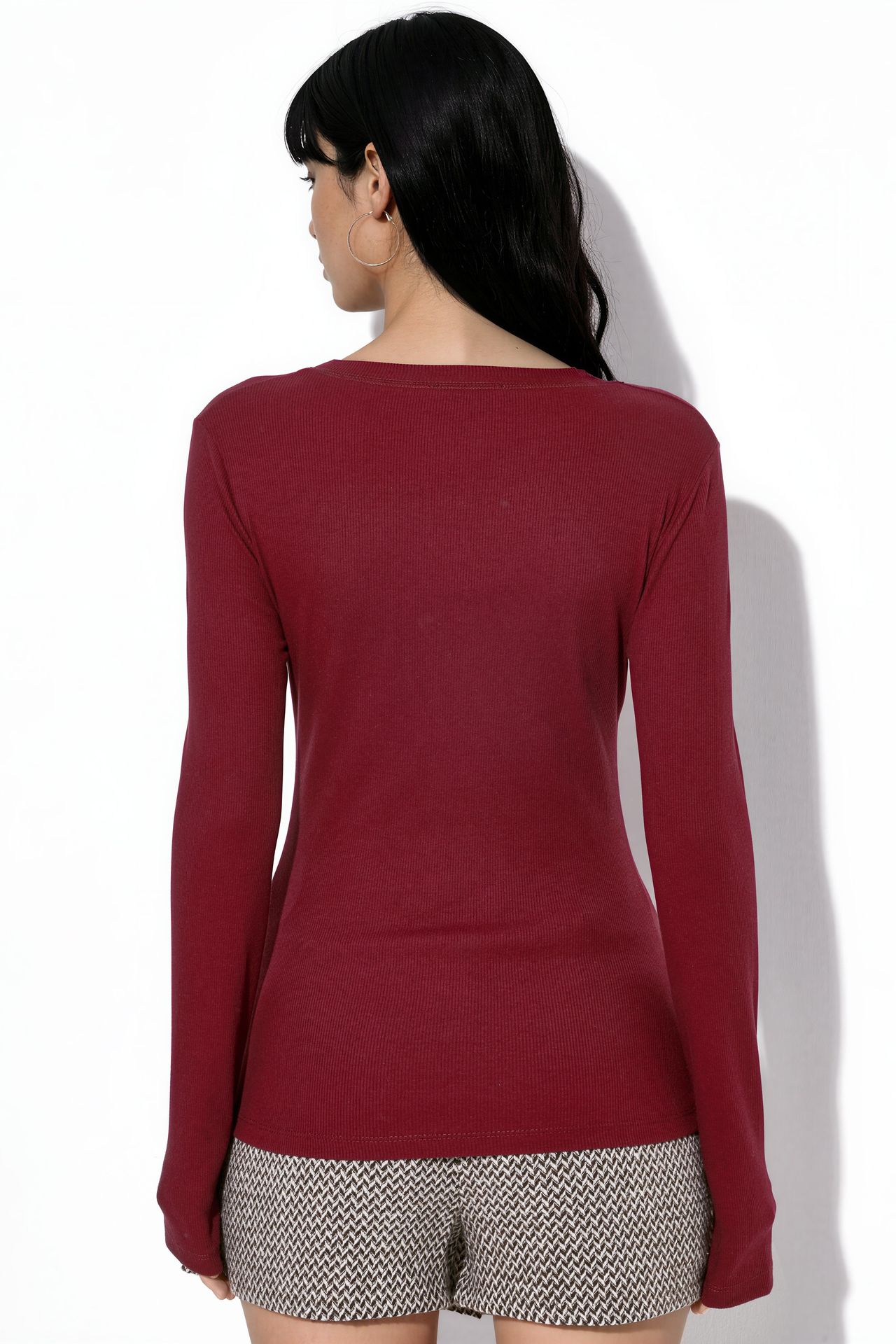 BUSEM Women's Ribbed Slim-Fit Long-Sleeve Top 3