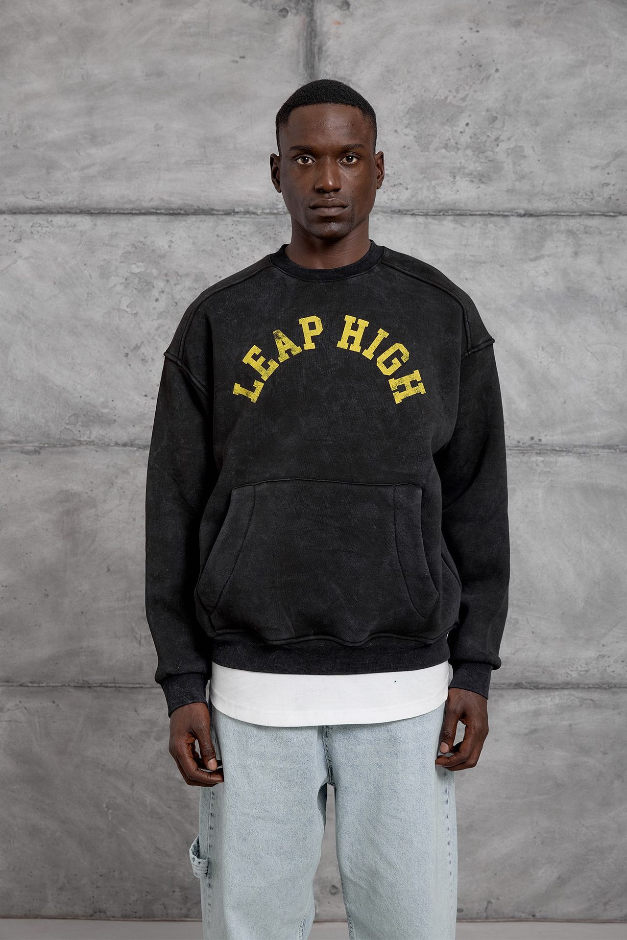 NOMARC Baskılı Bol Bisiklet Yaka Sweatshirt 1