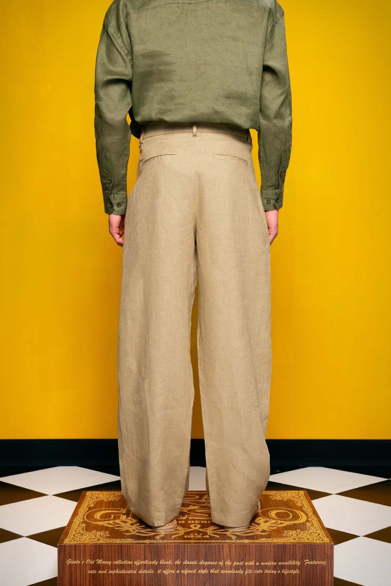 GIESTO Linen Pleated Straight Leg Pants 4