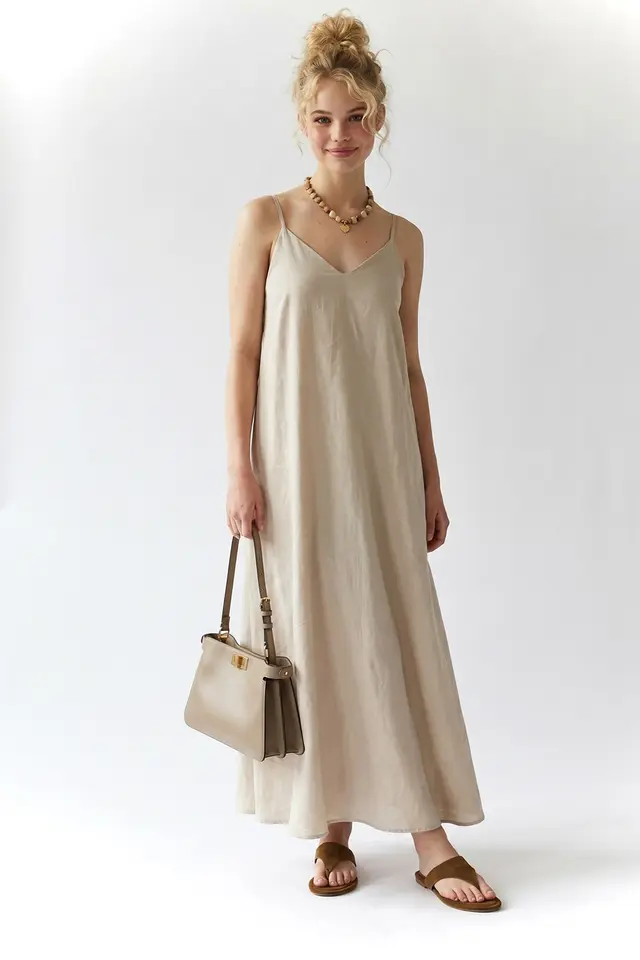 MIXRAY Sleeveless A-line Maxi Dress