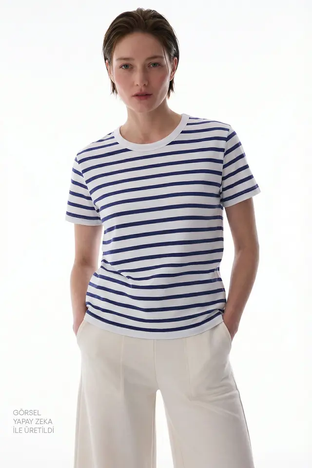 PENTI Stripe Premium Striped Short Sleeve T-Shirt