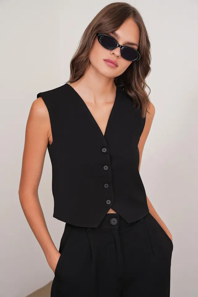 Mixray V-neck Buttoned Waistcoat