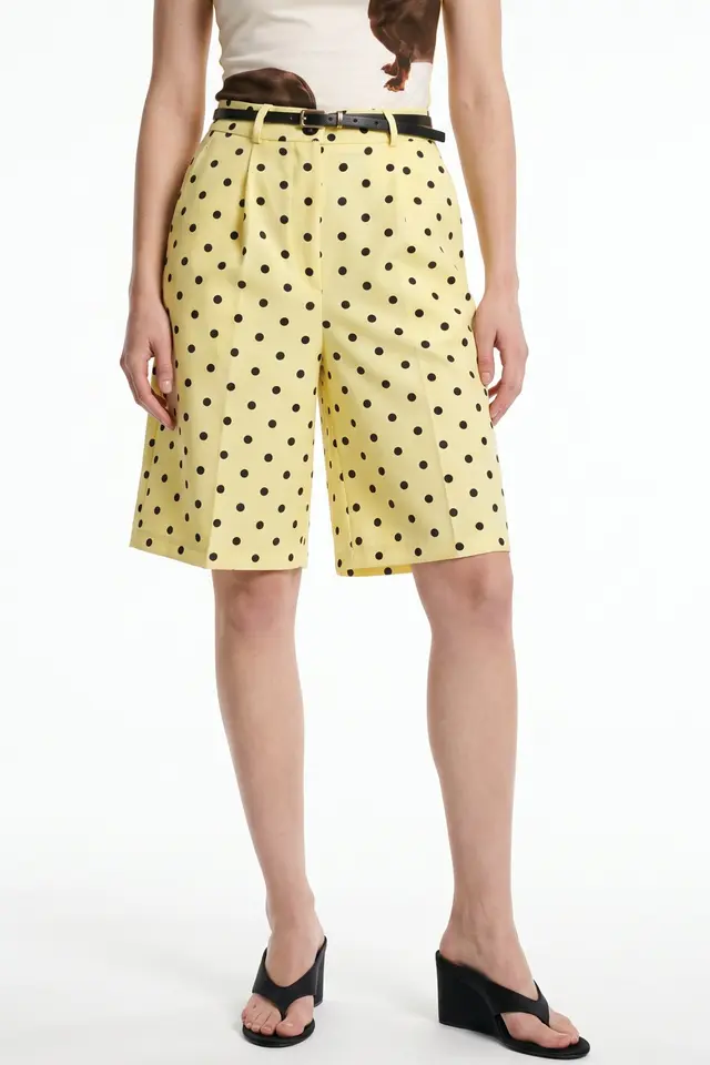 PUCKA High-Waist Wide-Leg Polka Dot Shorts